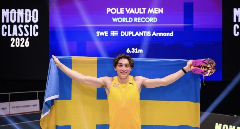 ARMAND DUPLANTIS ROMPE OTRA VEZ EL RÉCORD MUNDIAL DE SALTO CON GARROCHA; LO DEJA EN 6.31 MTS I VIDEO