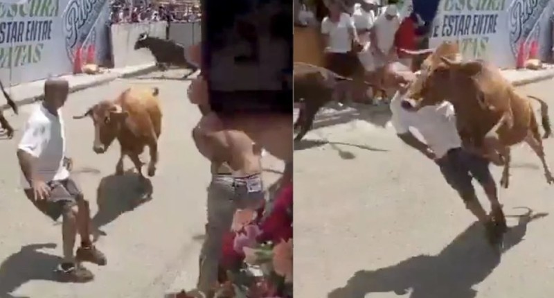 TORO EMBISTE EN PLENO ROSTRO A AFICIONADO DURANTE FERIA EN PERÚ I VIDEO