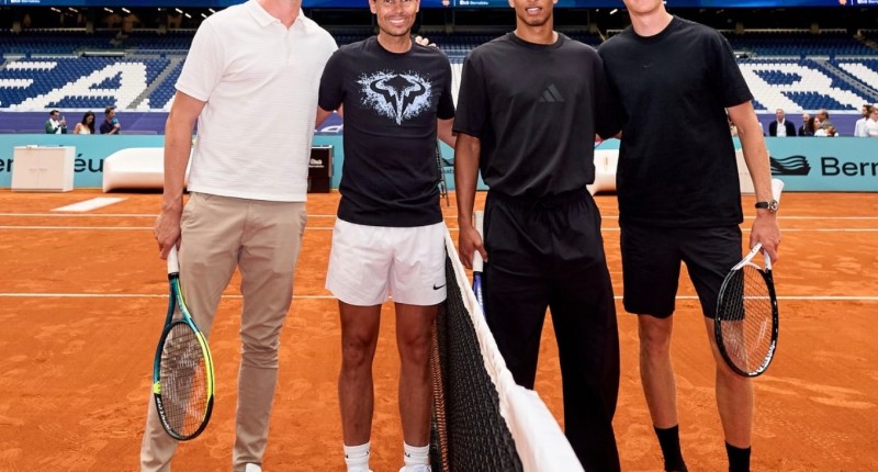 NADAL, SINNER Y ESTRELLAS DEL REAL MADRID ESTRENARON CANCHA DE TENIS DEL SANTIAGO BERNABÉU