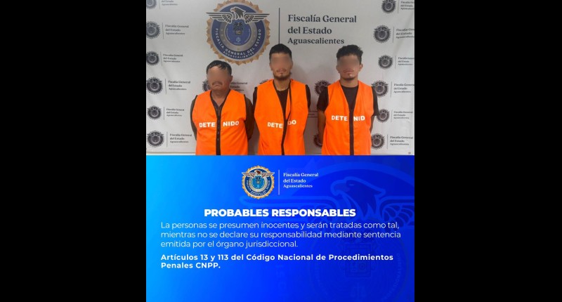 A PROCESO TRES SUJETOS QUE MATARON A UNA PERSONA A BALAZOS EN LA COMUIDAD LOS ARQUITOS, EN JESUS MARÍA, AGS
