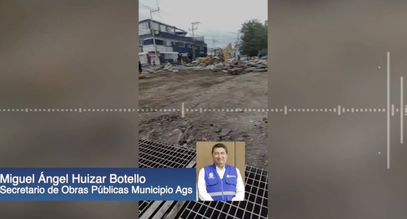CORRIENTE DE AGUA DESPLAZÓ EL PAVIMENTO Y DAÑÓ CAIMÁN EN H. ESCOBEDO ESQ CONVENCIÓN ORIENTE: MIGUEL ÁNGEL HUIZAR, SRIO DE OBRAS PÚBLICAS DEL MPIO AGS