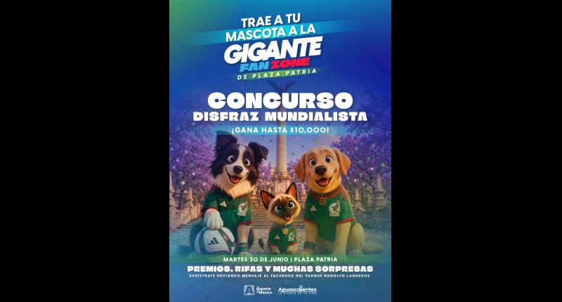 ¡TU MASCOTA PUEDE GANAR 10 MIL PESOS EN LA GIGANTE FAN ZONE DE AGS QUE ESTE MARTES ES PETFRIENDLY!