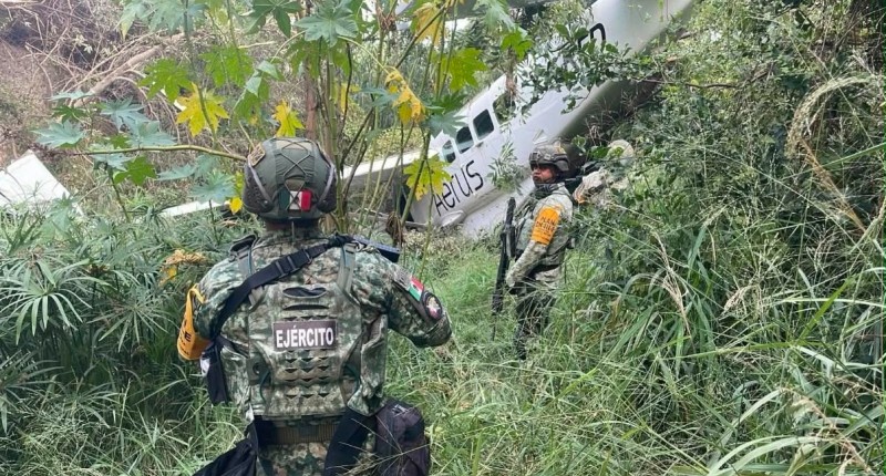 CAE AVIÓN DE LA AEROLÍNEA POTOSINA AERUS EN NUEVO LEÓN
