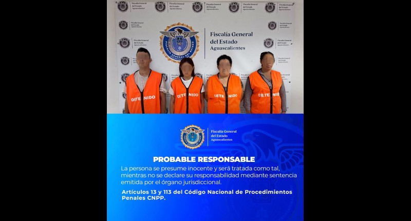 VINCULAN A PROCESO A CUATRO PERSONAS QUE ROBARON UN NEGOCIO EN VILLA JUÁREZ, ASIENTOS